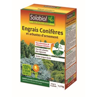 Engrais conifères et arbustes d'ornement 1.5 kg Solabiol